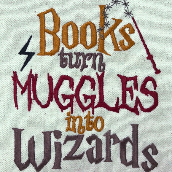 Reuseable Cotton Canvas Tote with Wizard Quote - Picture 4 of 4